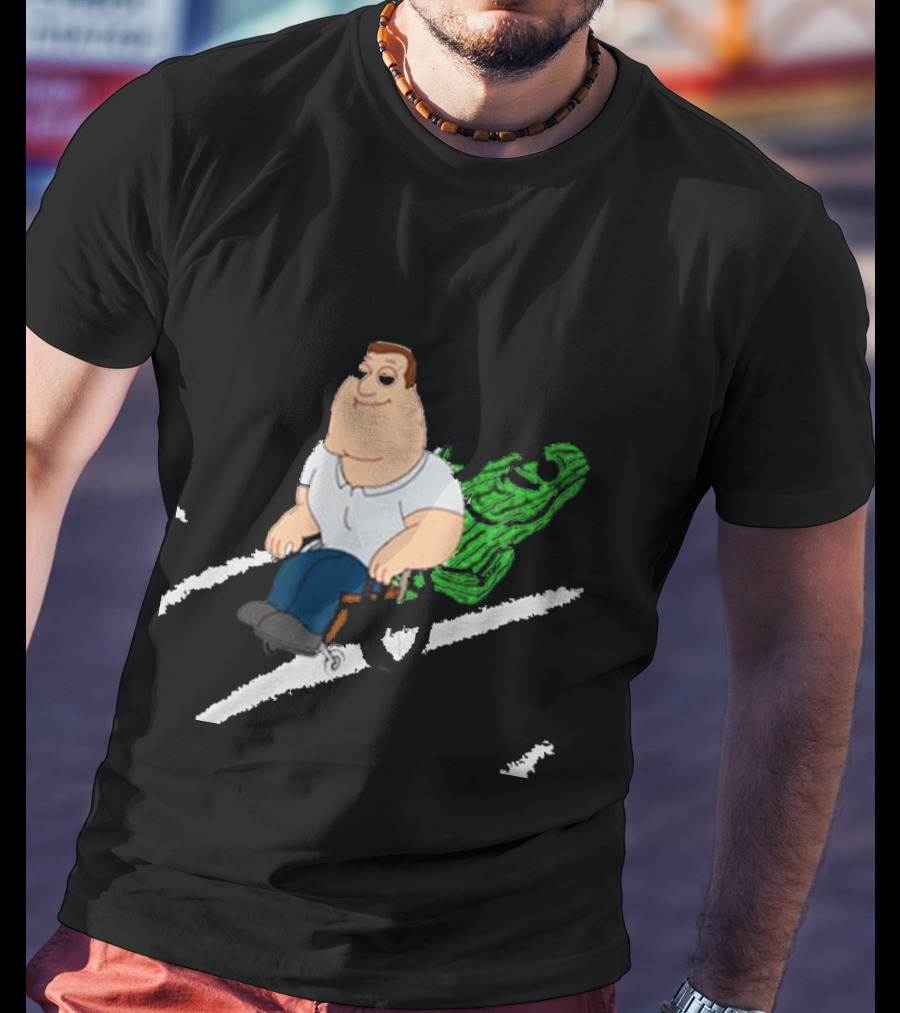 Joe Swanson Riding Cucumber Joe T-Shirt