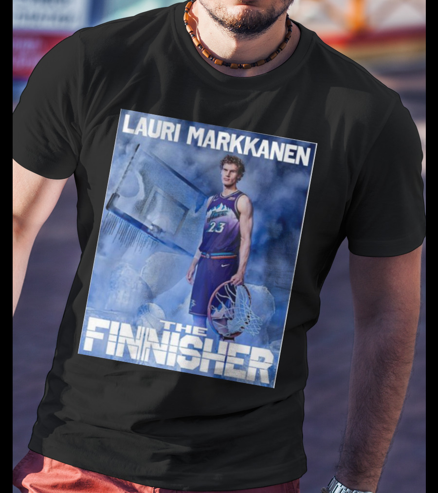 Lauri Markkanen The Finisher Basketball Ice Blue T-Shirt
