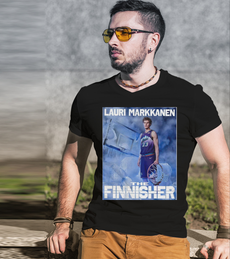 Lauri Markkanen The Finisher Basketball Ice Blue T-Shirt