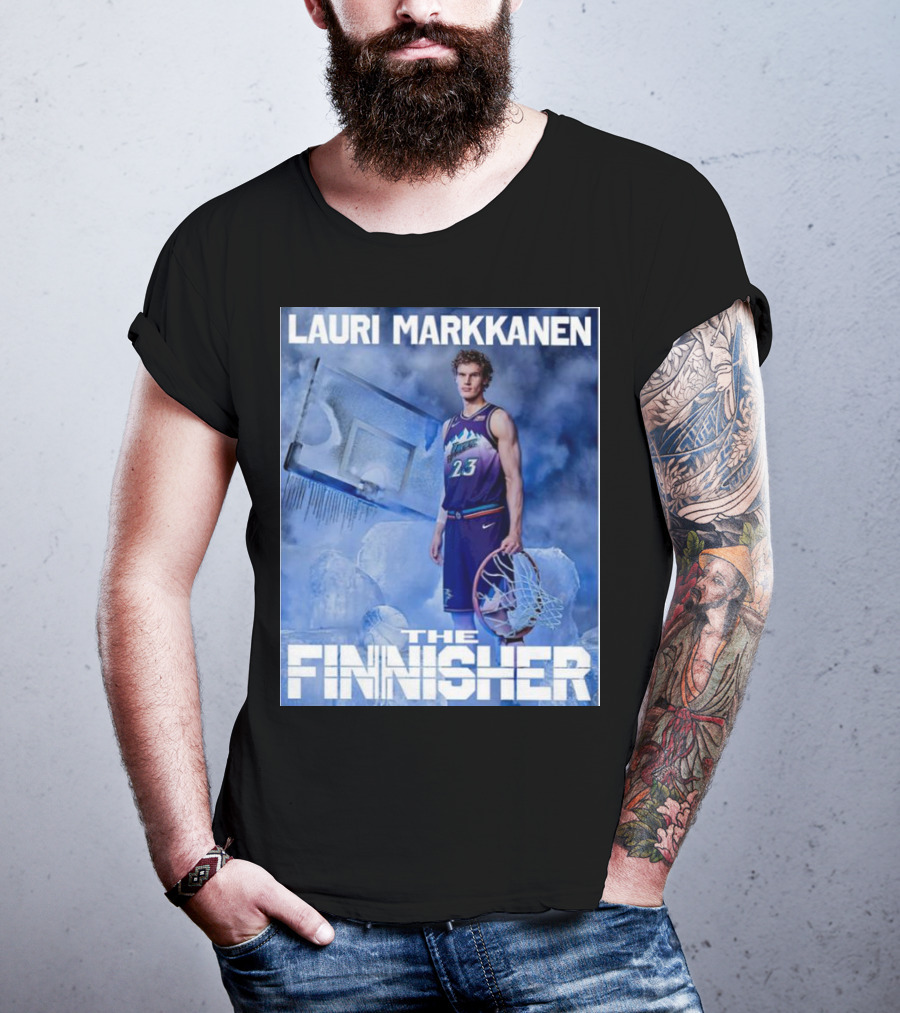Lauri Markkanen The Finisher Basketball Ice Blue T-Shirt
