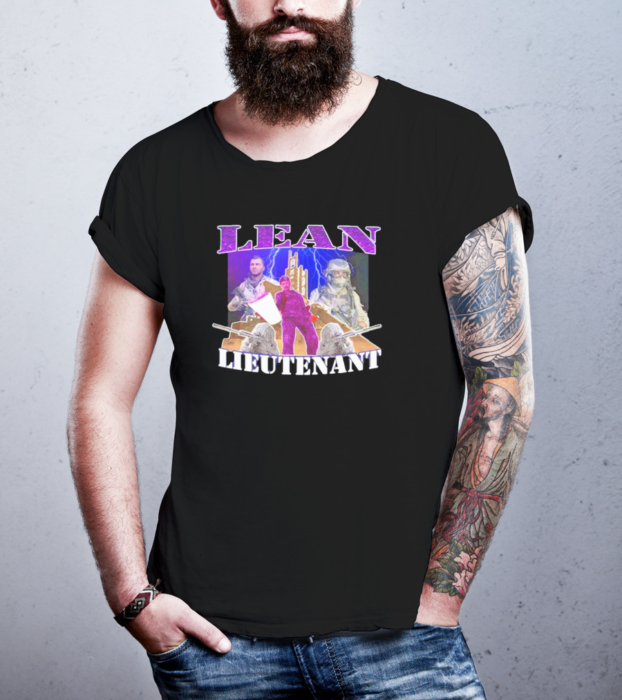 LEAN LIEUTENANT Soldiers With Lightning Background T-Shirt
