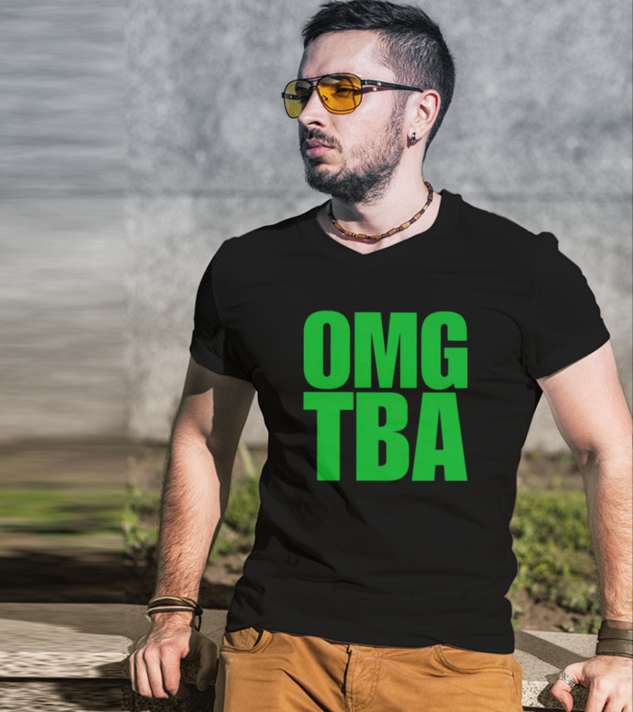 OMG TBA Bold Green Text T-Shirt