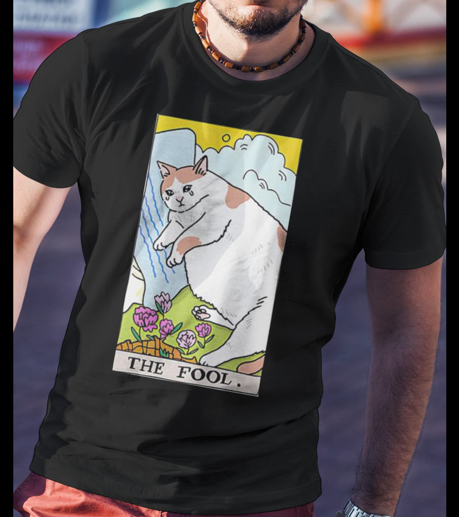 Sad Cat The Fool Tarot Card Cute Feline T-Shirt