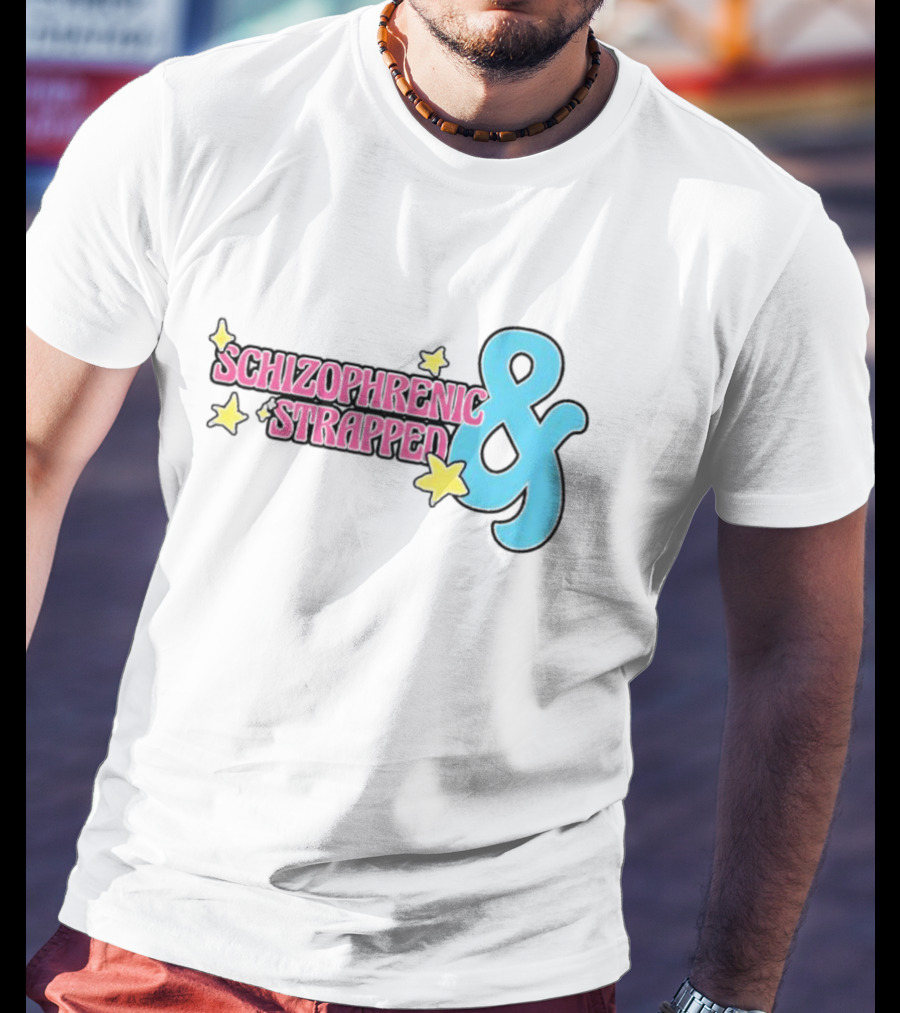 Schizophrenic And Strapped Retro Starry T-Shirt