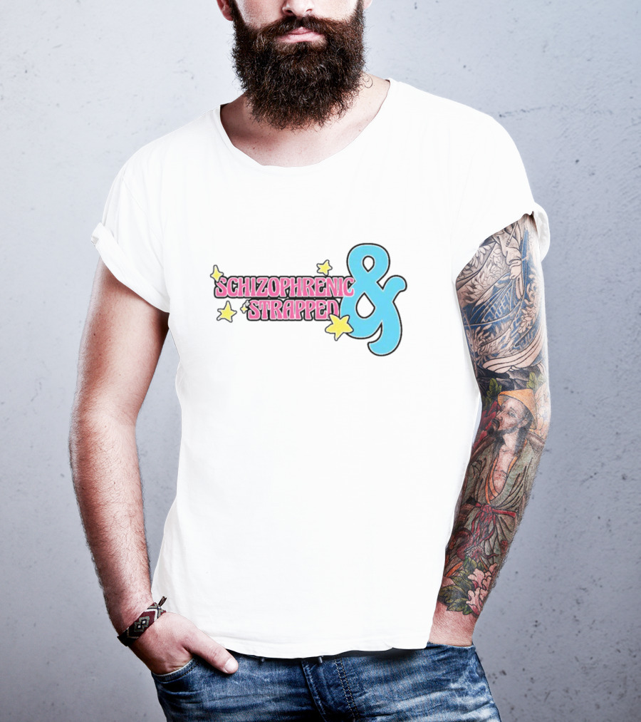 Schizophrenic And Strapped Retro Starry T-Shirt