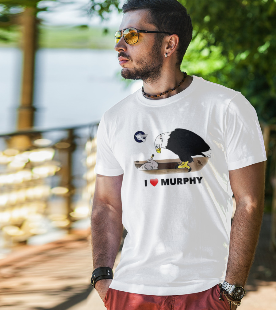 Eagle I Love Murphy Heart Symbol With Nest And Stork T-Shirt