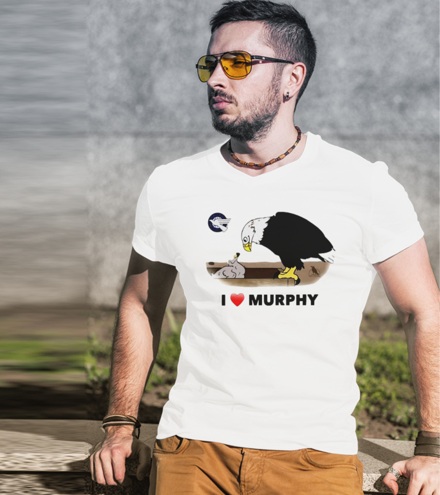 Eagle I Love Murphy Heart Symbol With Nest And Stork T-Shirt