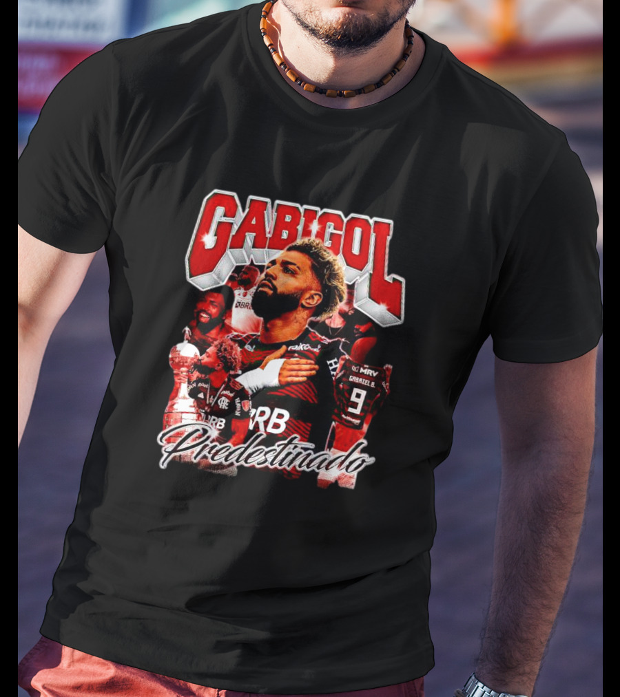 Gabigol Predestinado Flamengo Trophy Celebration Collage T-Shirt