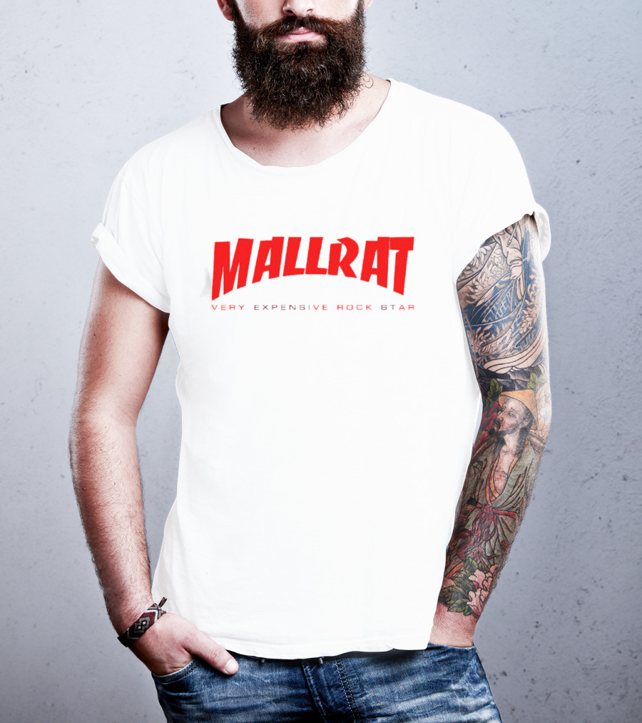 Mallrat Very Expensive Rock Star Red Text Distressed T-Shirt
