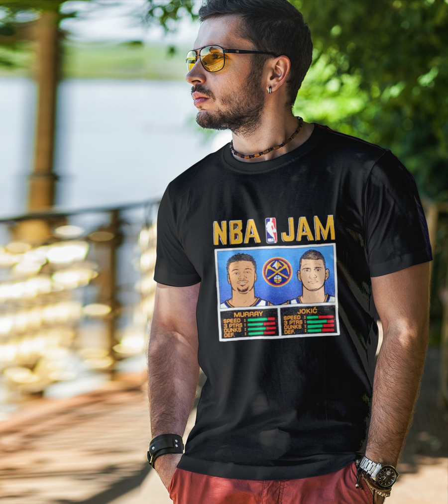 NBA Jam Denver Nuggets Jamal Murray Nikola Jokić Stats T-Shirt