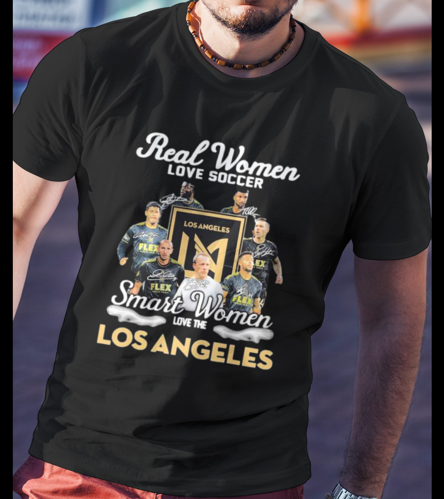 Real Women Love Soccer Smart Women Love The Los Angeles FC Football Team Icons T-Shirt