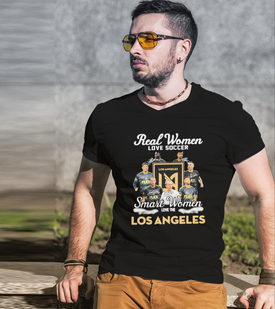 Real Women Love Soccer Smart Women Love The Los Angeles FC Football Team Icons T-Shirt
