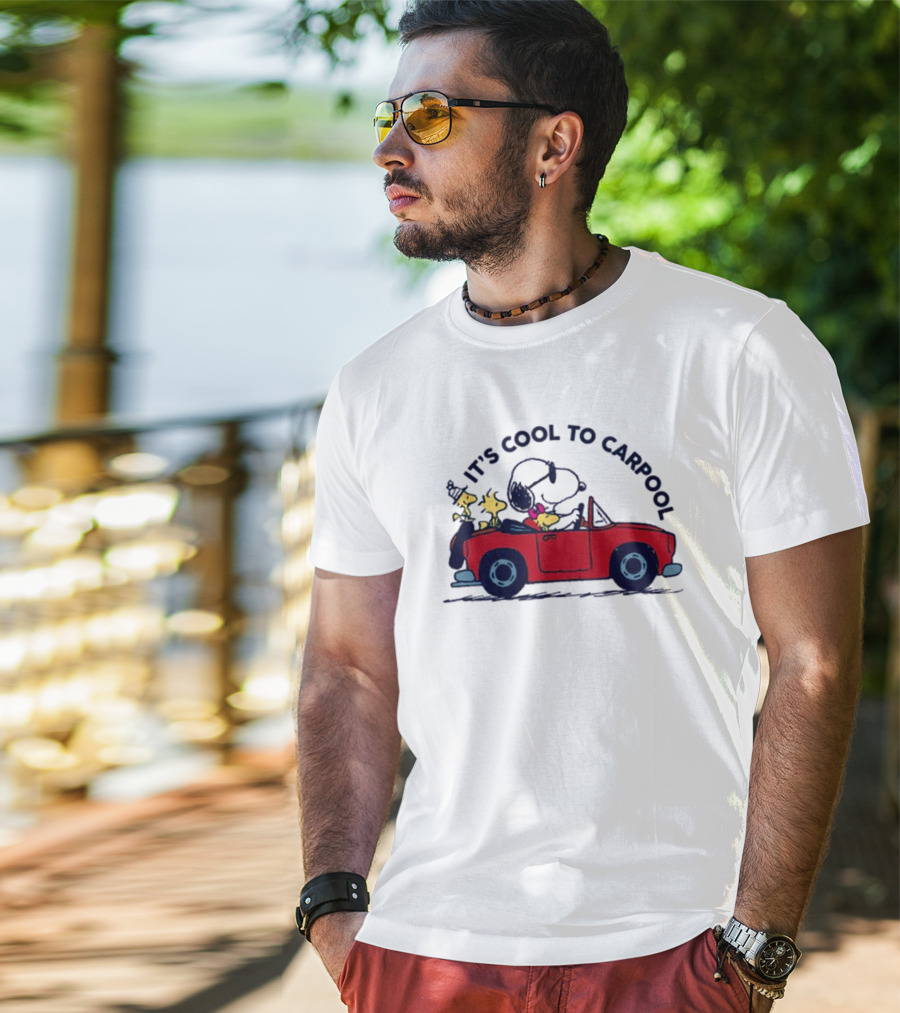 Snoopy And Woodstock Enjoy The Ride It's Cool To Carpool T-Shirt