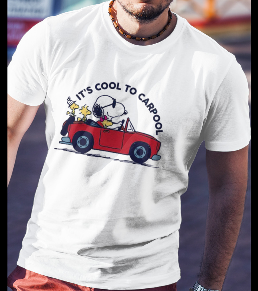 Snoopy And Woodstock Enjoy The Ride It's Cool To Carpool T-Shirt