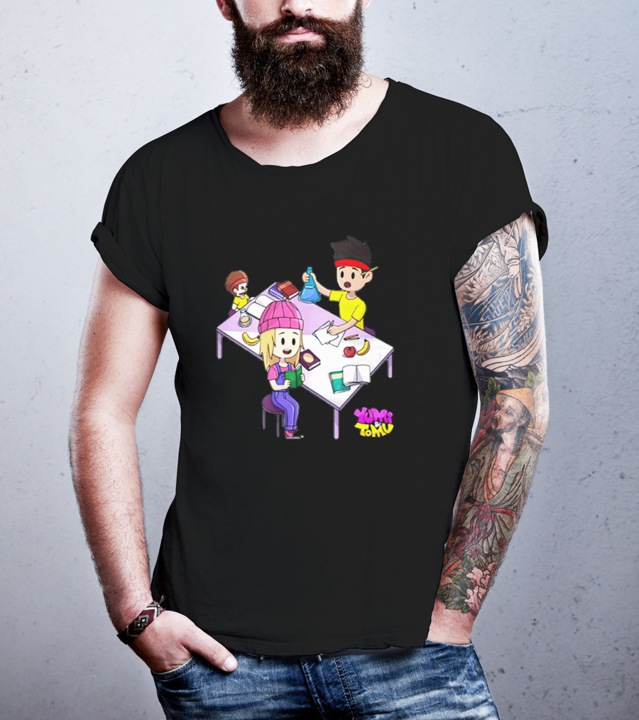 Yumi And Tomu Science And Study Time Cartoon Characters T-Shirt