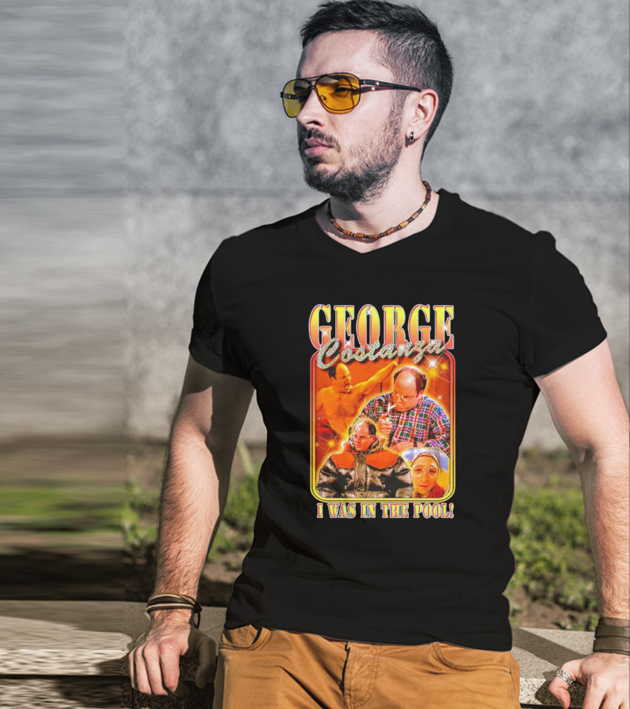 George Costanza I Was In The Pool Vintage Humor Collage T-Shirt