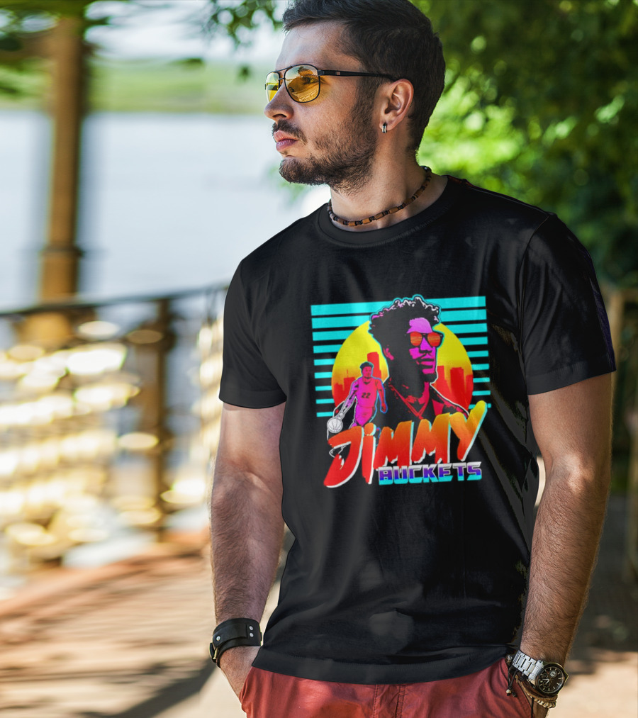 Jimmy Buckets Retro Neon Basketball Player T-Shirt