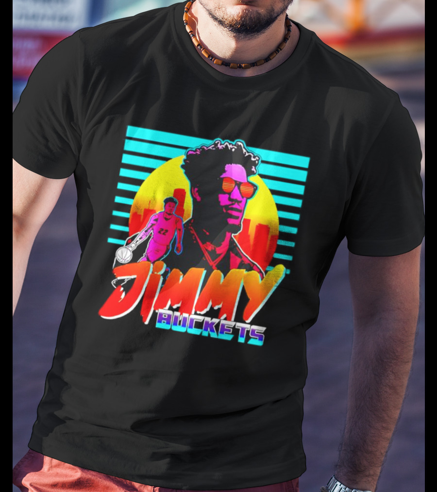 Jimmy Buckets Retro Neon Basketball Player T-Shirt