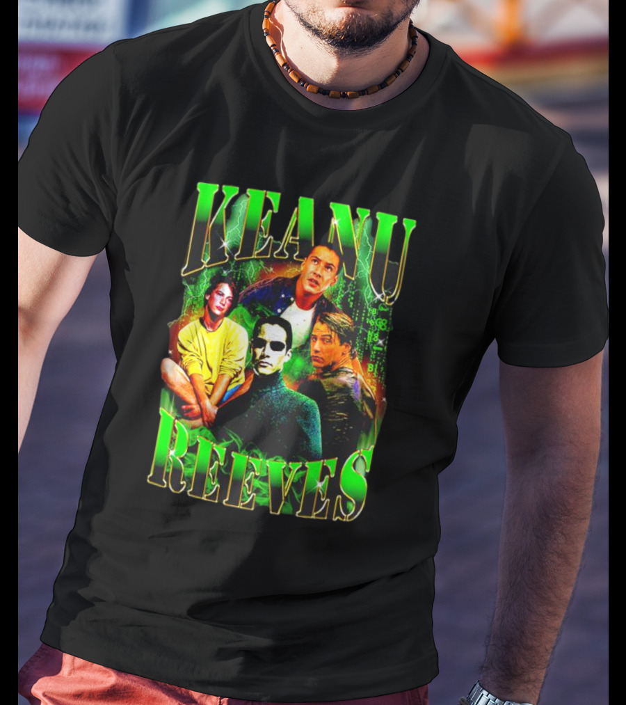 Keanu Reeves Matrix Visual Styles And Characters T-Shirt
