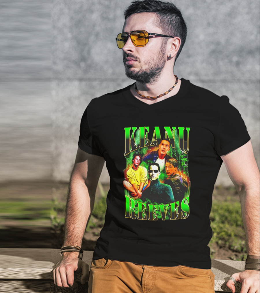 Keanu Reeves Matrix Visual Styles And Characters T-Shirt
