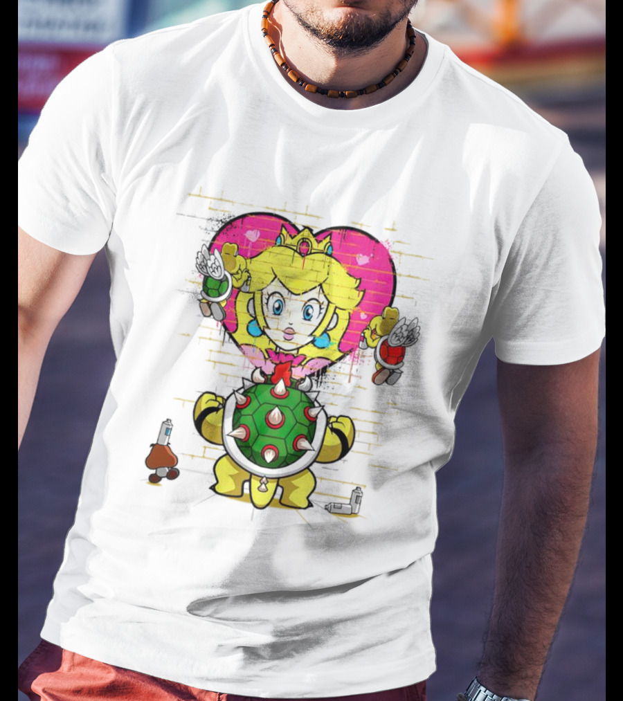 Princess Peach Graffiti Bowser Wall T-Shirt