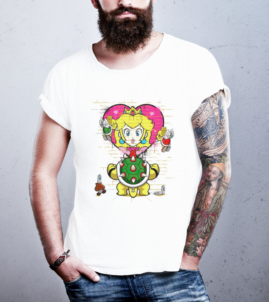 Princess Peach Graffiti Bowser Wall T-Shirt