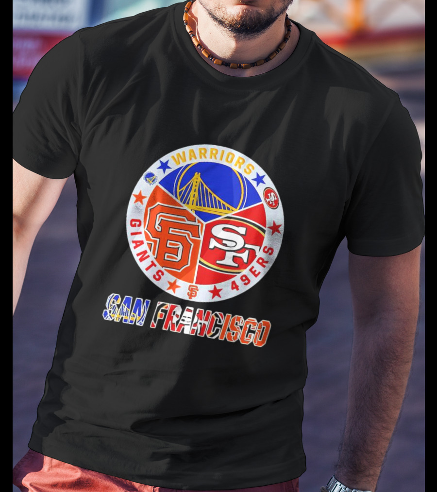 San Francisco Warriors Giants 49ers Logos Trio T-Shirt