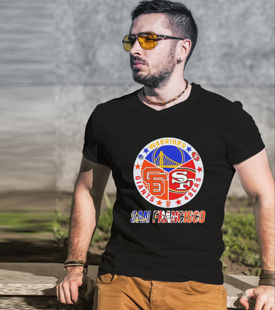 San Francisco Warriors Giants 49ers Logos Trio T-Shirt