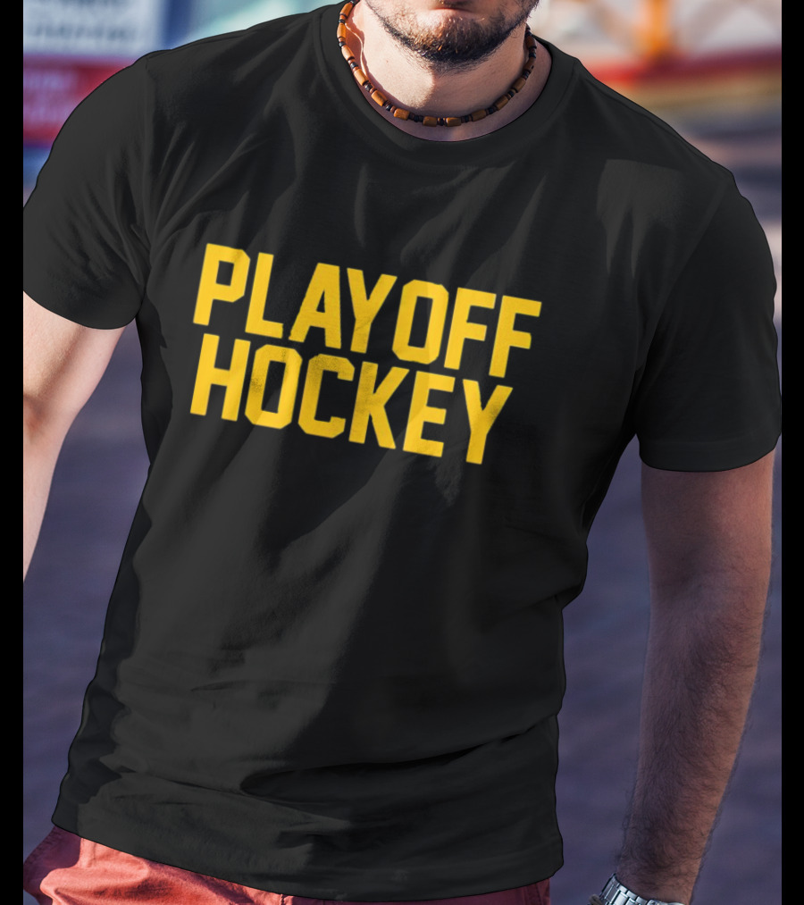 Dave Portnoy Playoff Hockey Black And Gold Text T-Shirt