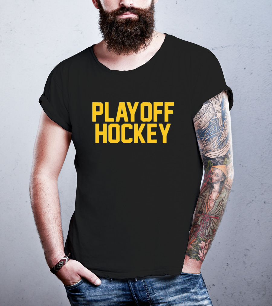 Dave Portnoy Playoff Hockey Black And Gold Text T-Shirt