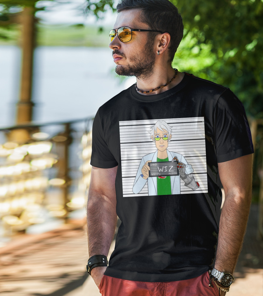 DB10 Wiz 919 72 Austin Scientist Character With Robotic Arm T-Shirt