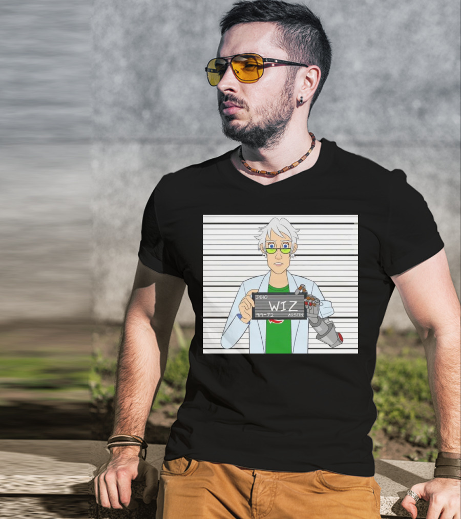 DB10 Wiz 919 72 Austin Scientist Character With Robotic Arm T-Shirt