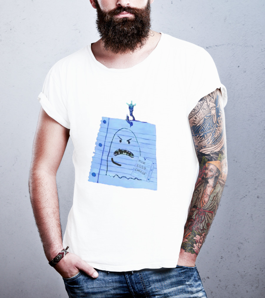 Ghost Holding Milk Eggs Cheese List On Notebook Paper T-Shirt