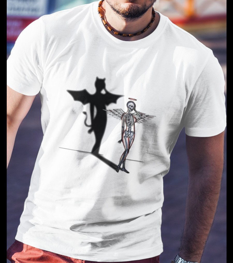 Marcos Alvarado Her Shadow Angel Skeleton Devil T-Shirt