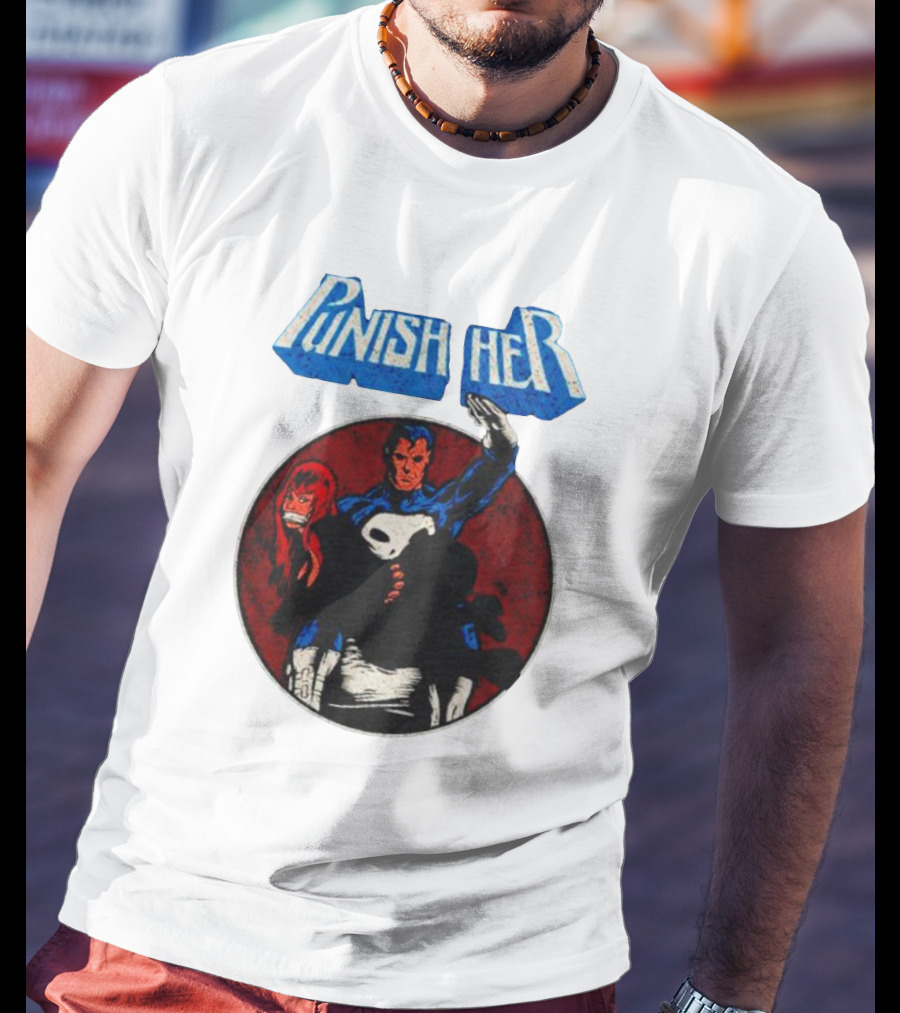 Punish Her Marvel Comic Style Hero With Red-Haired Woman T-Shirt