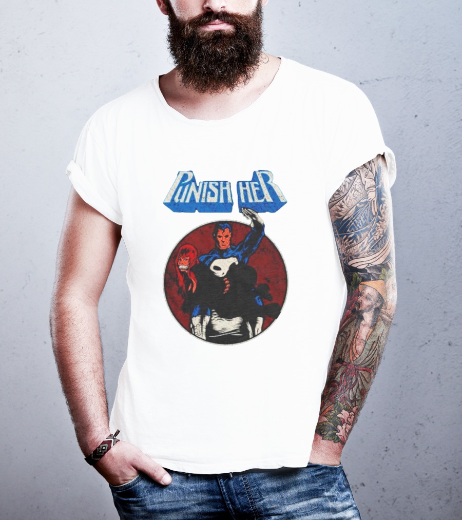 Punish Her Marvel Comic Style Hero With Red-Haired Woman T-Shirt