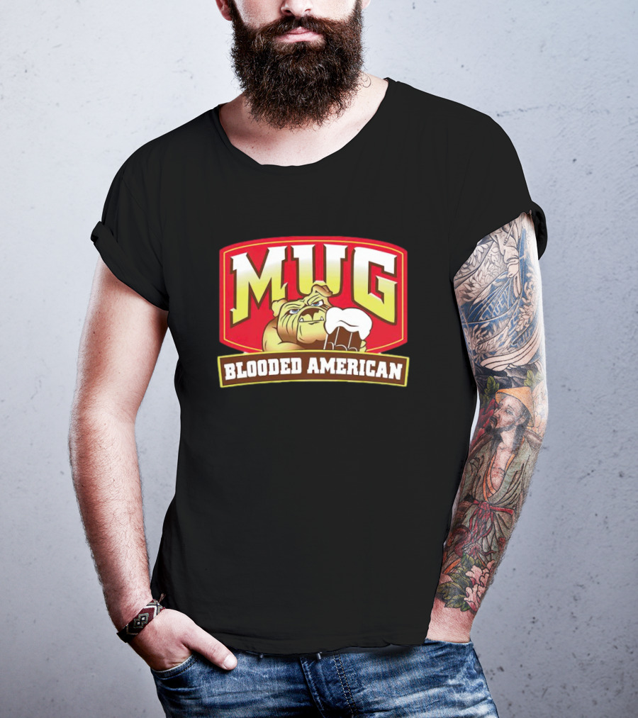 Mug Blooded American Bulldog Holding Beer Mug T-Shirt