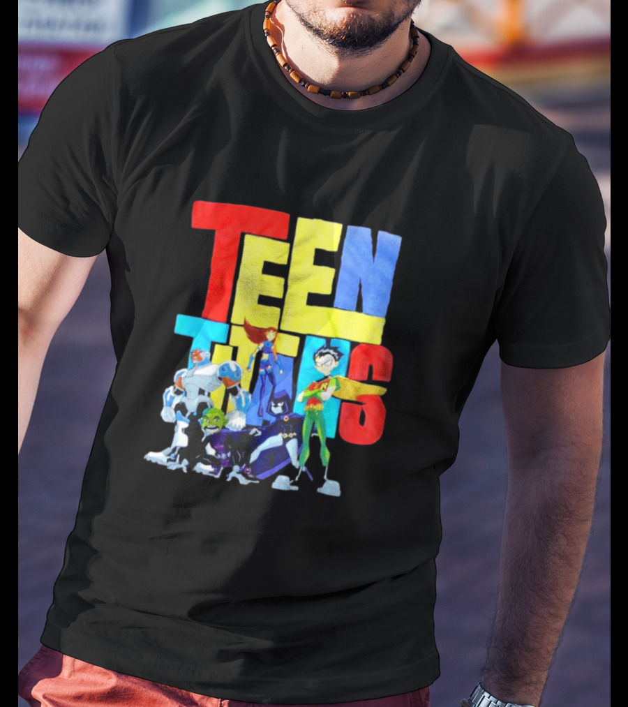 Teen Titans Cartoon Characters Group Pose T-Shirt