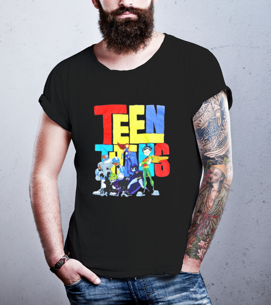 Teen Titans Cartoon Characters Group Pose T-Shirt