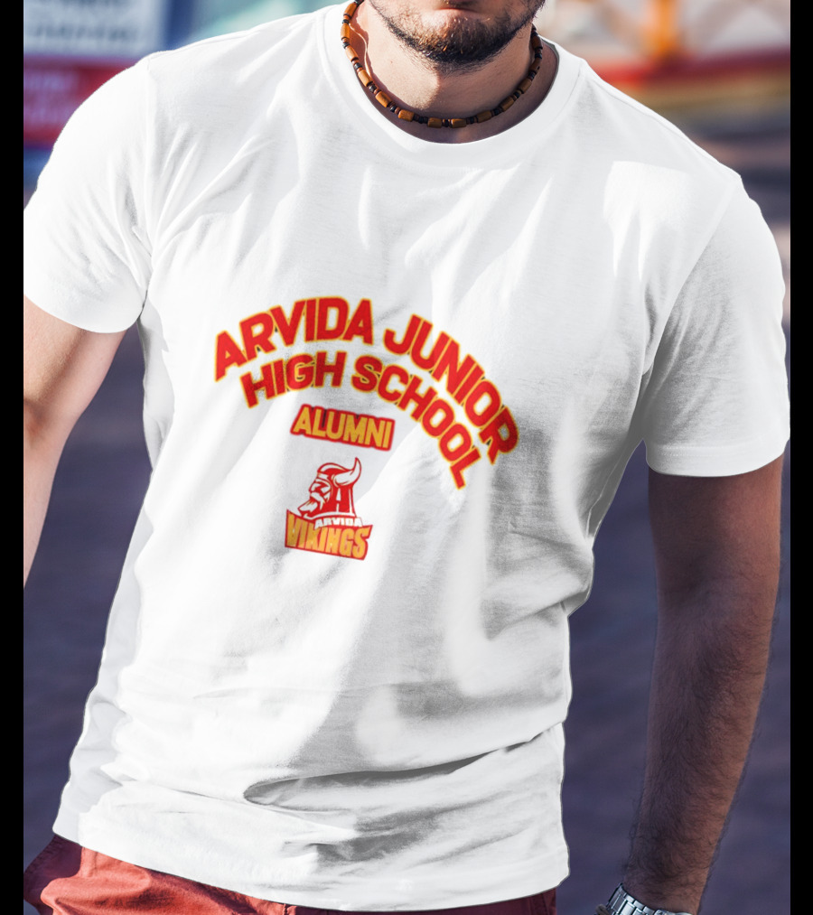 Arvida Junior High School Alumni Vikings Red And Yellow Viking T-Shirt