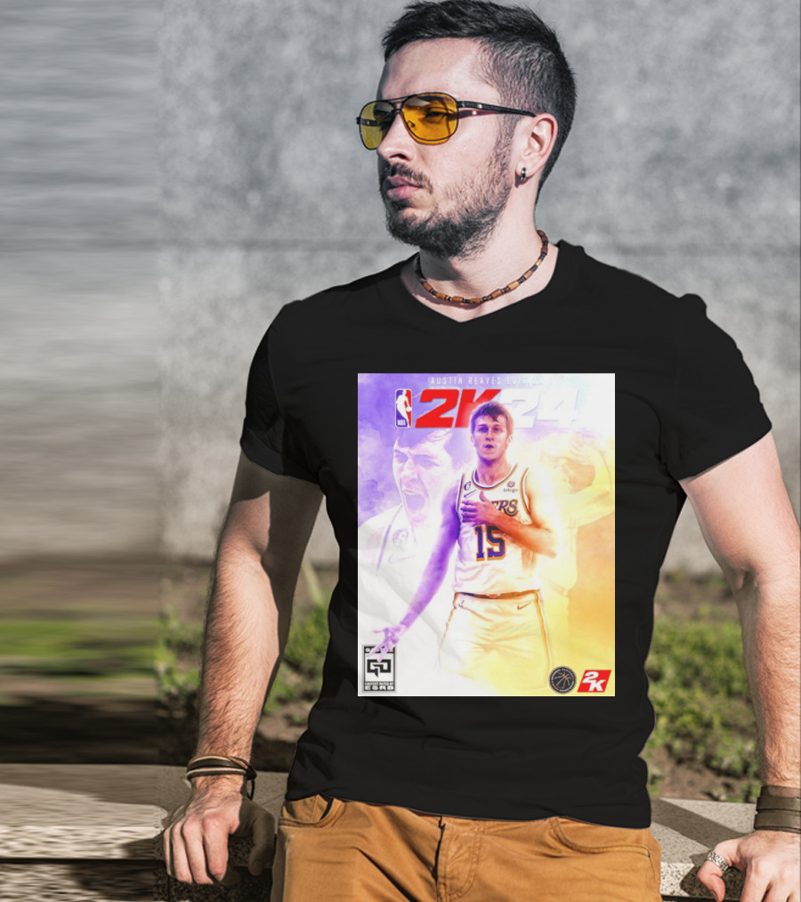 Austin Reaves 2K24 Los Angeles Lakers NBA Basketball Cover Edition T-Shirt