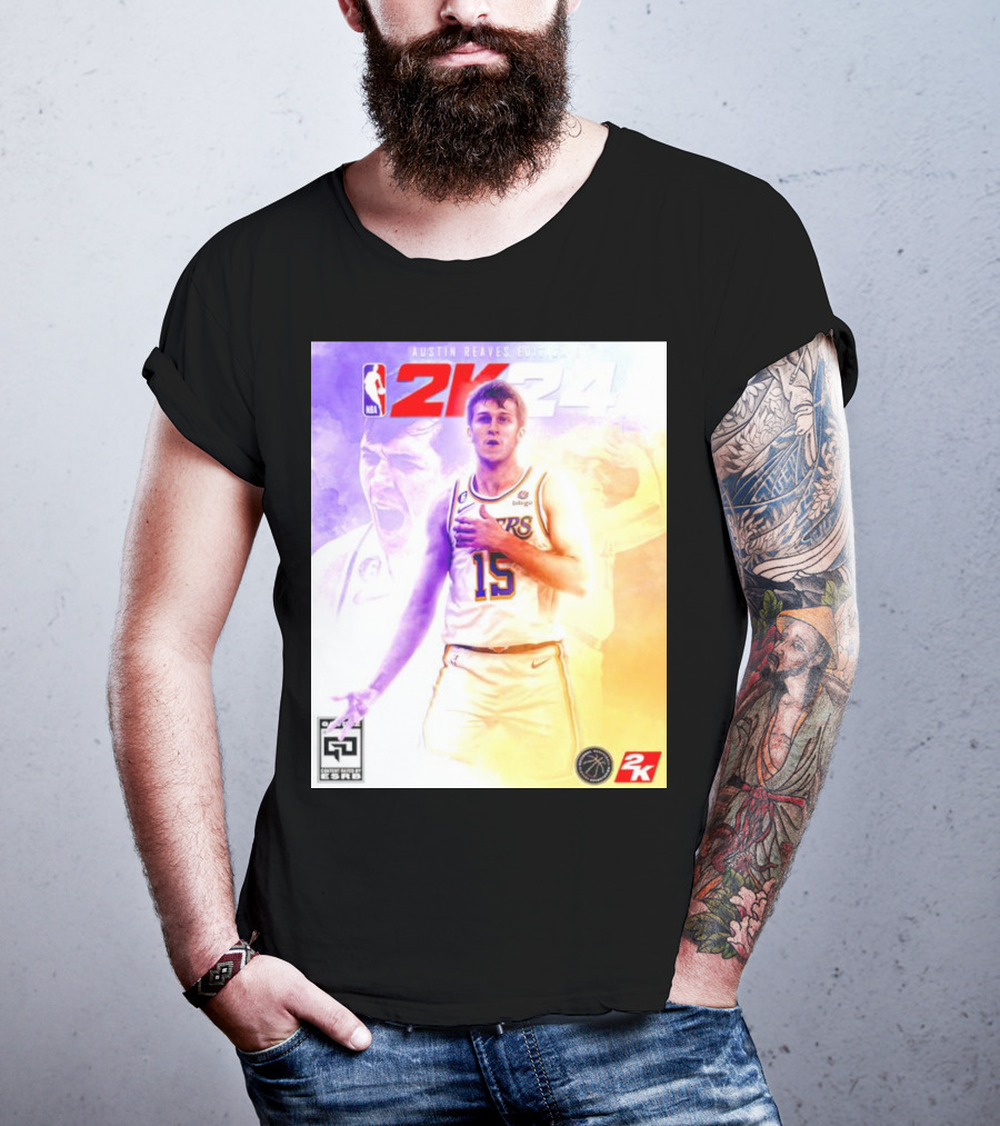 Austin Reaves 2K24 Los Angeles Lakers NBA Basketball Cover Edition T-Shirt