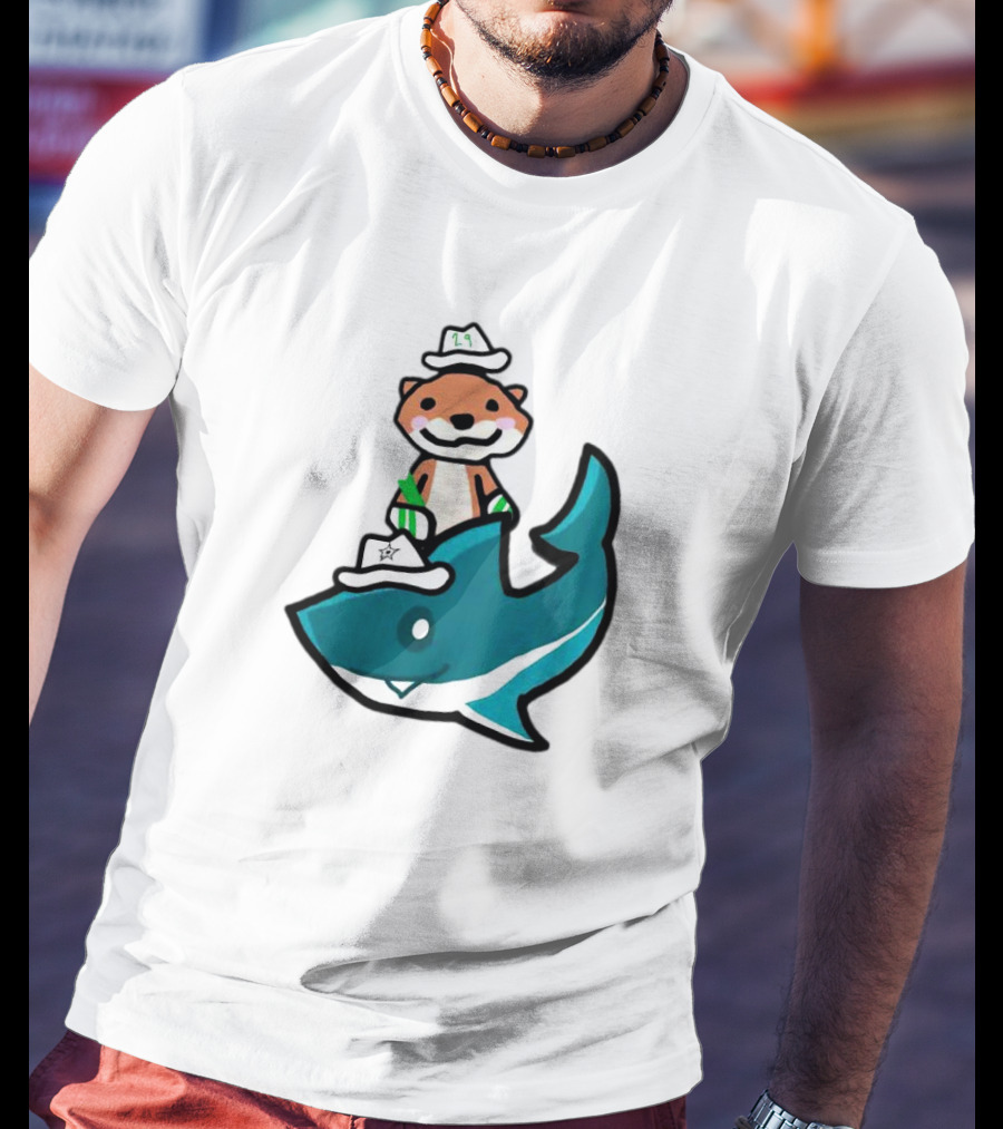 Dallas Stars San Jose Sharks Otter On Shark T-Shirt
