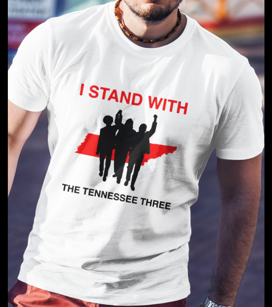 I Stand With The Tennessee Three Red Silhouette Map T-Shirt