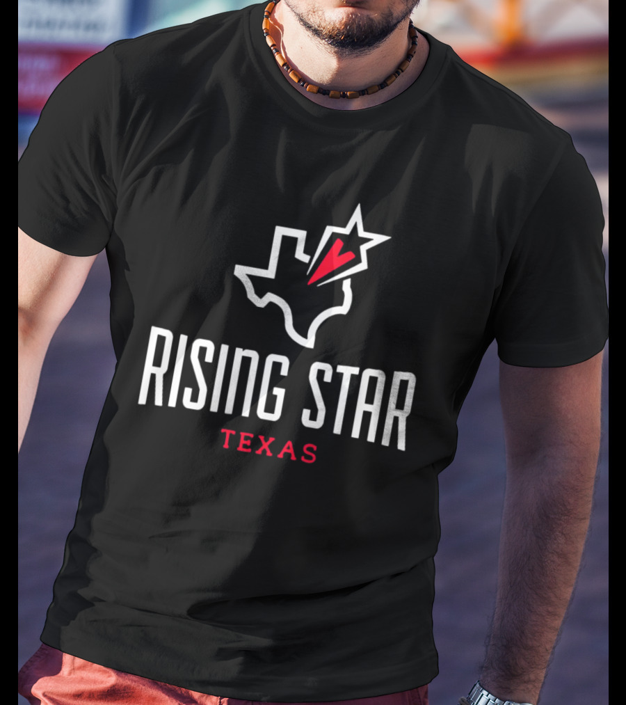 Rising Star Texas Map Heart Star T-Shirt