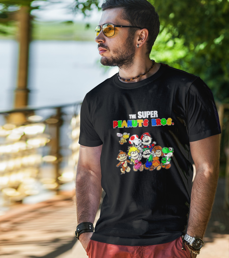 The Super Peanuts Bros Mario Crossover Characters T-Shirt