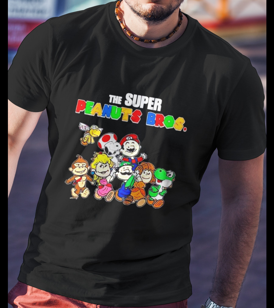 The Super Peanuts Bros Mario Crossover Characters T-Shirt