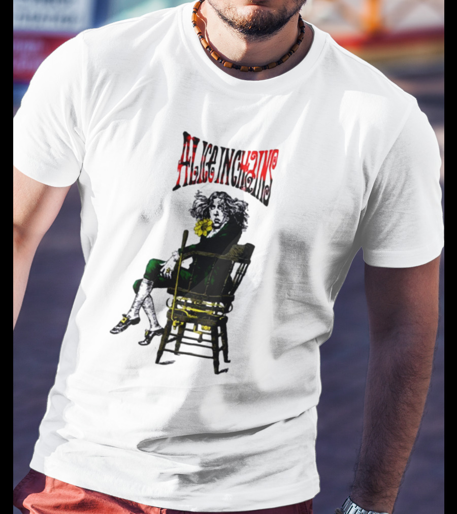 Alice In Chains Angry Chair Artwork With Striking Figure On Dark Background 1992 T-Shirt