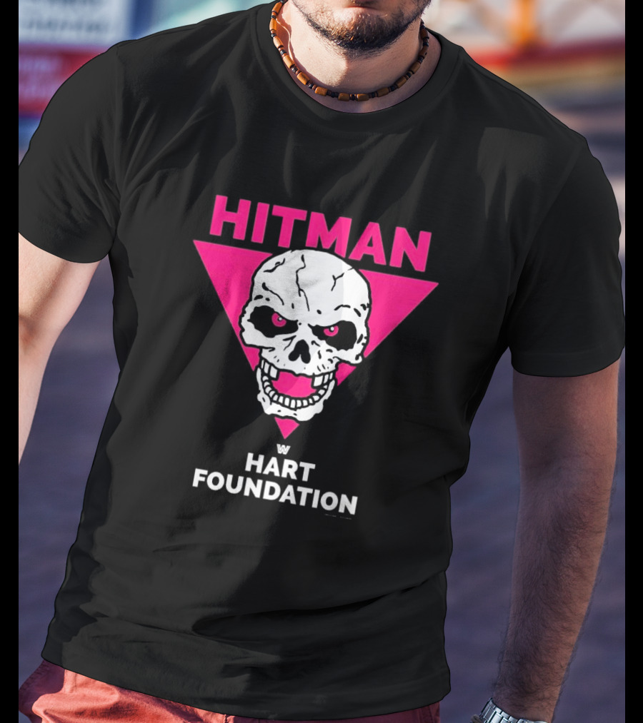 Hitman Skull Pink Triangle W Hart Foundation T-Shirt