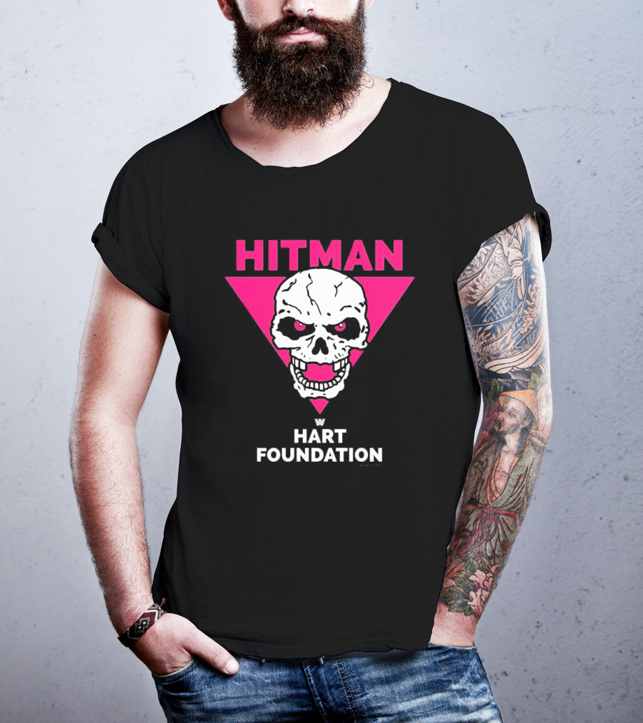 Hitman Skull Pink Triangle W Hart Foundation T-Shirt